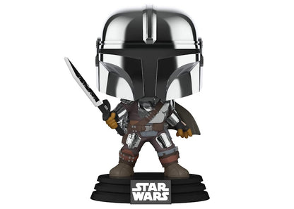 Funko Pop! Star Wars The Mandalorian With Darksaber GITD Box Warehouse Exclusive Figure #491