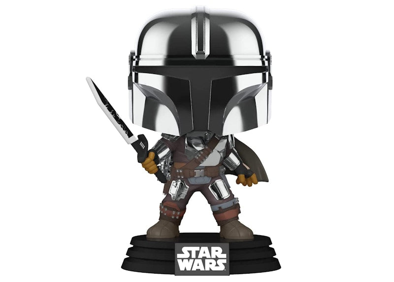 Funko Pop! Star Wars The Mandalorian With Darksaber GITD Box Warehouse Exclusive Figure #491