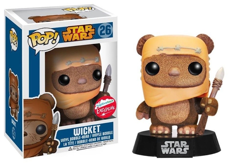 Funko Pop! Star Wars Wicket (Flocked) Fugitive Toys Exclusive Bobble-Head Figure #26