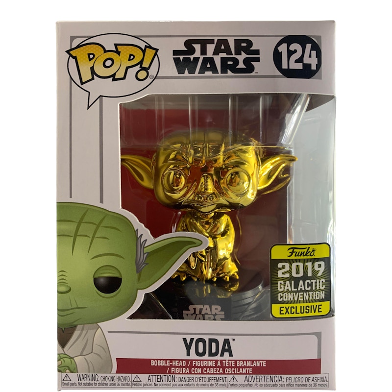 Funko Pop! Star Wars Yoda Gold Galactic Convention Exclusive Bobble-Head Figure #124