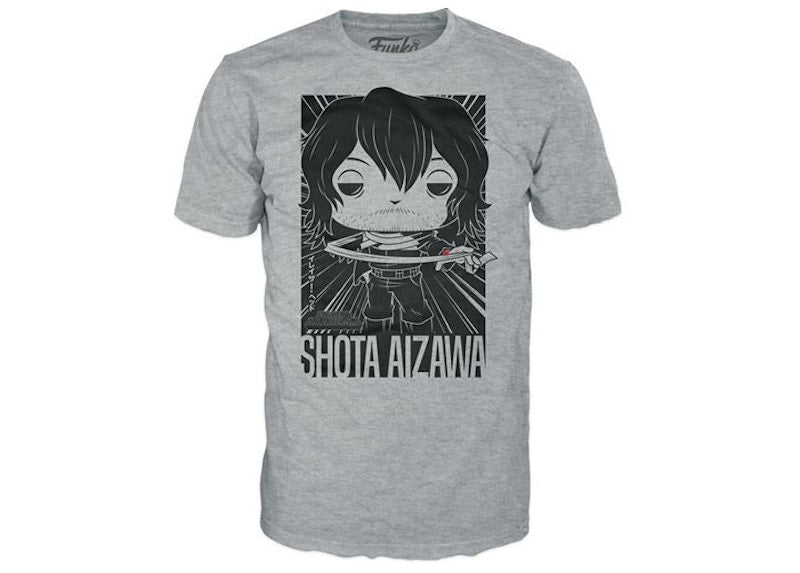 Funko Pop! Tees My Hero Academia Shota Aizawa Figure With T-Shirt Bundle
