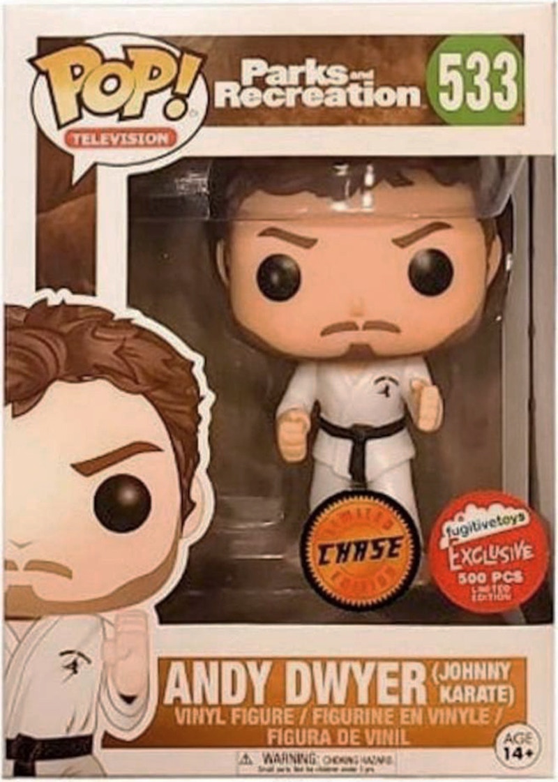 Funko Pop! Television Parks and Rec Andy Dwyer (as Johnny Karate) Chase Fugitive Toys Exclusive Figure #533