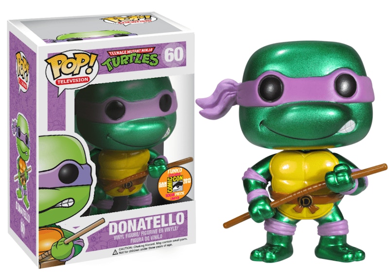 Funko Pop! Television Teenage Mutant Ninja Turtles Donatello (Metallic) SDCC Figure #60