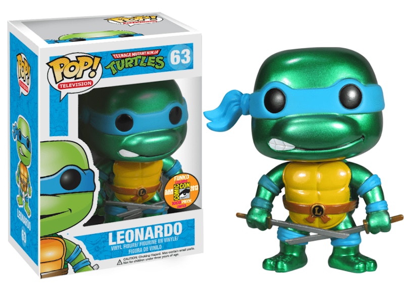 Funko Pop! Television Teenage Mutant Ninja Turtles Leonardo (Metallic) SDCC Figure #63