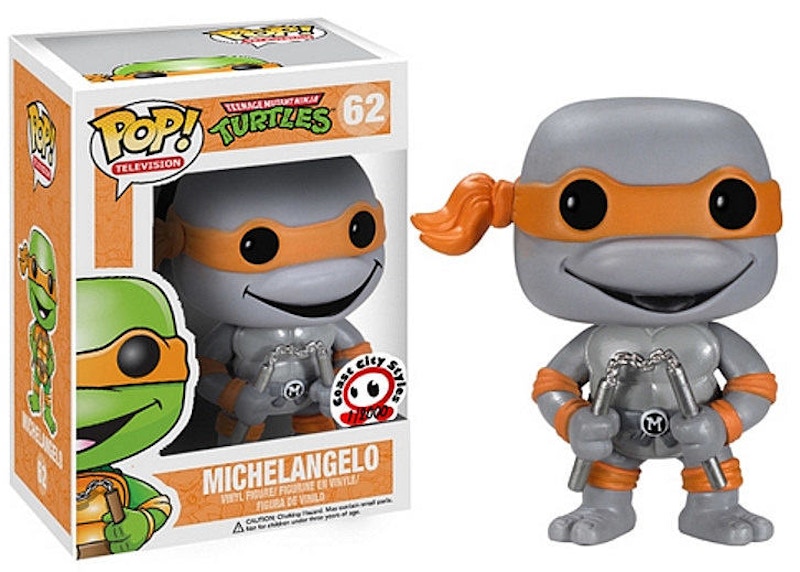 Funko Pop! Television Teenage Mutant Ninja Turtles Michelangelo (Grayscale) Coast City Styles Exclusive Figure #62