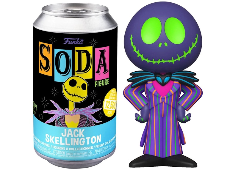 Funko Soda The Nightmare Before Christmas Black Light Jack Skellington Open Can Chase Figure