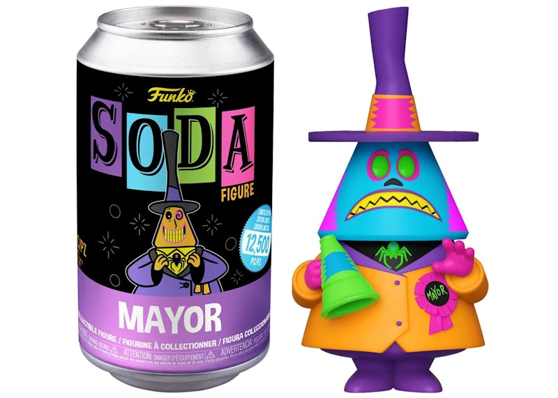 Funko Soda The Nightmare Before Christmas Black Light Mayor Open Can Chase Figure