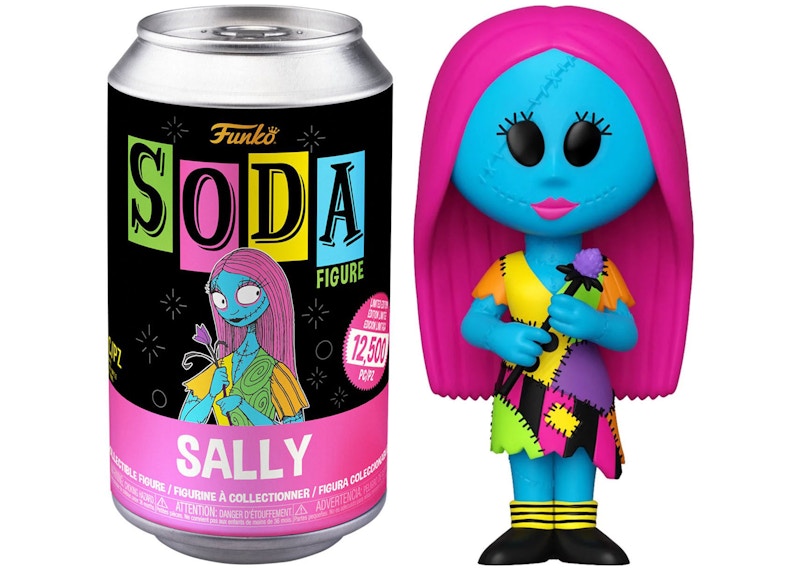 Funko Soda The Nightmare Before Christmas Black Light Sally Open Can Figure