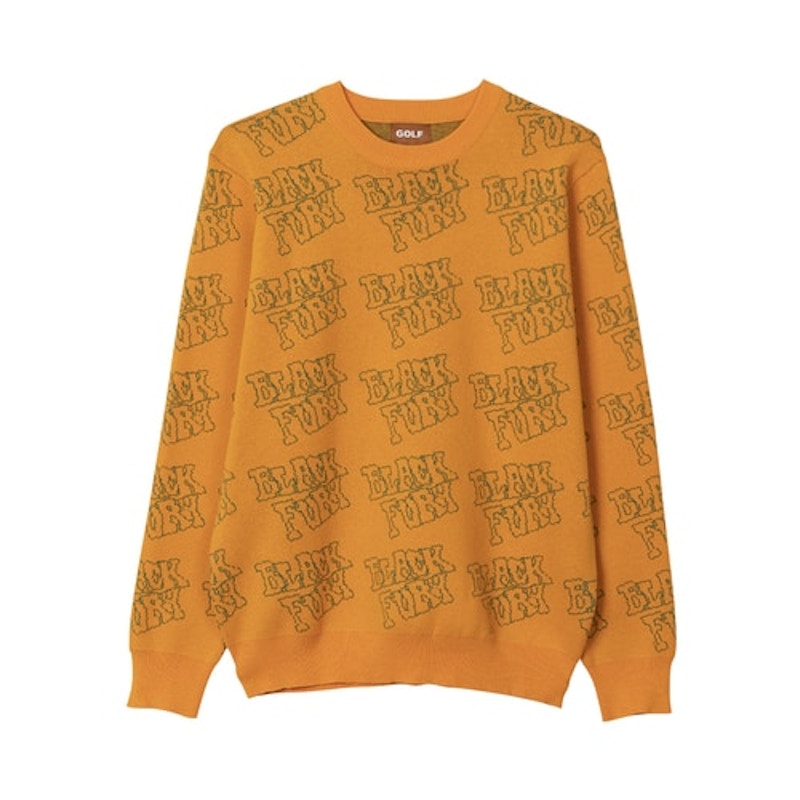 GOLF Black Fury Jacquard Sweater Orange