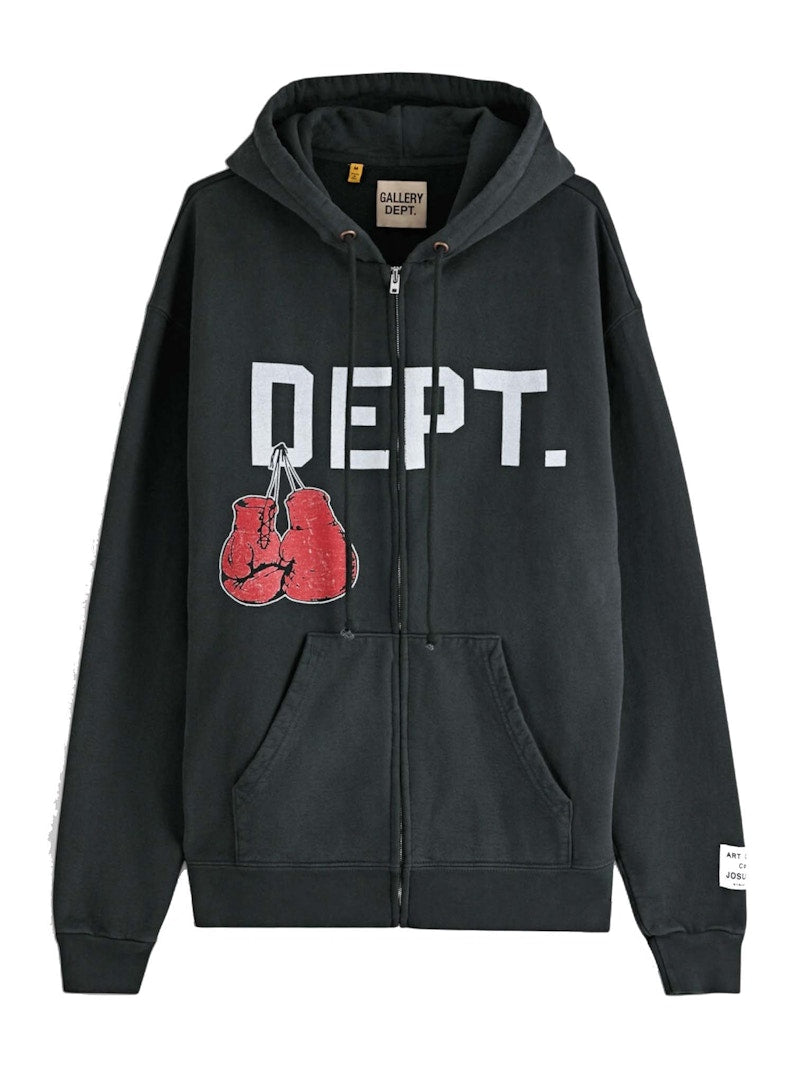 Gallery Dept. Boxing Merch Full Zip Hoodie Wahed Black
