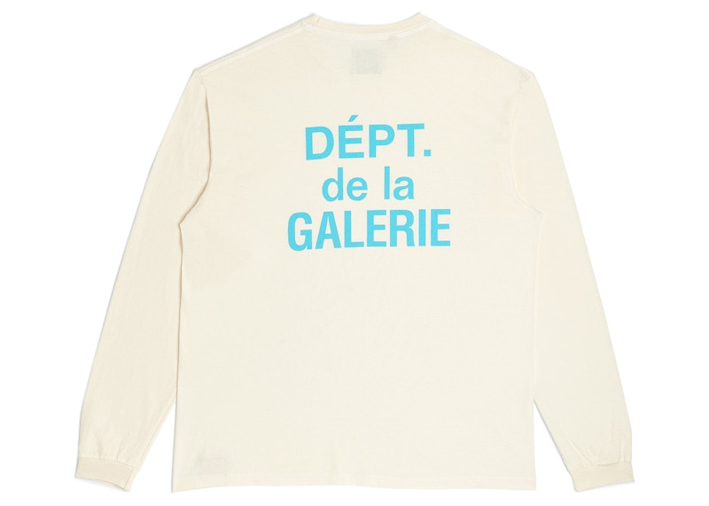 Gallery Dept. De La GALERIE L/S Pocket T-Shirt Cream/Light Blue