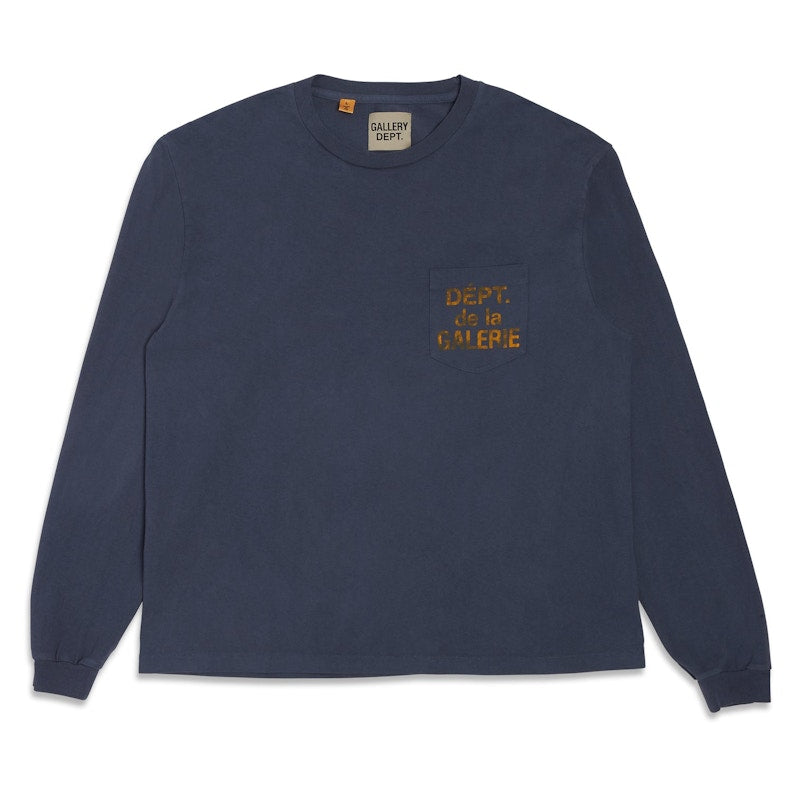 Gallery Dept. De La GALERIE L/S Pocket T-shirt Navy/Orange