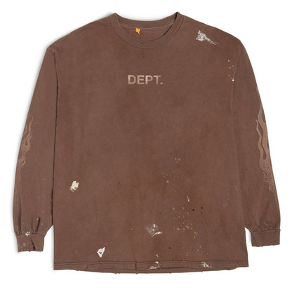 Gallery Dept. Dept. Flames L/S T-shirt Brown
