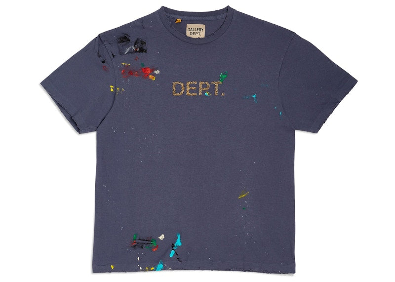 Gallery Dept. Dept Logo Hand Painted T-Shirt Navy