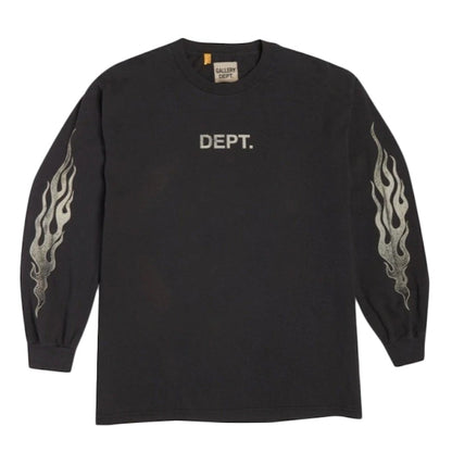 Gallery Dept. Flames L/S T-Shirt Black