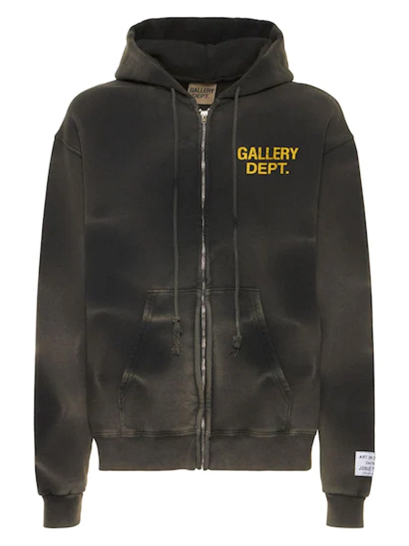 Gallery Dept. Vintage Tie-Dye Full Zip Hoodie Black/Yellow