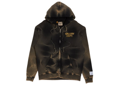 Gallery Dept. Zip Up Hoodie Sun Faded Black