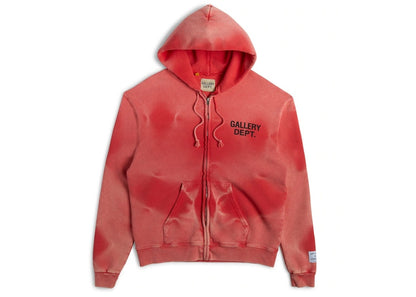 Gallery Dept. Zip Up Hoodie Sun Faded Red