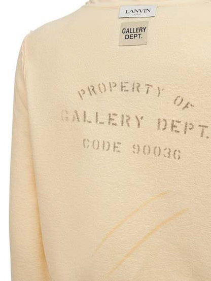Gallery Dept. x Lanvin Logo Washed Cotton Relaxed Hoodie Beige