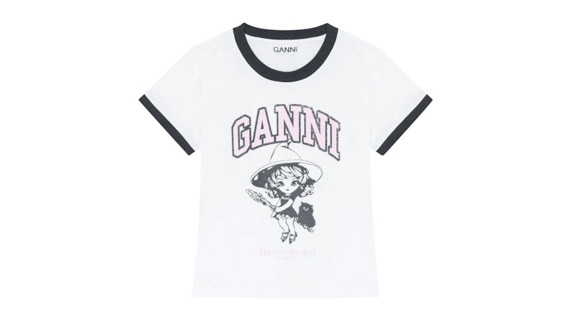 Ganni Basic Jersey Witch Small Tee White