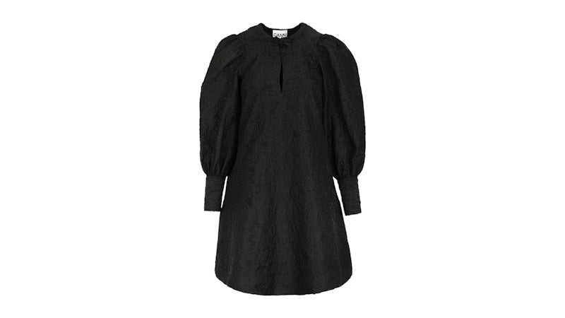 Ganni Jacquard Organza Mini Dress Dresses Black