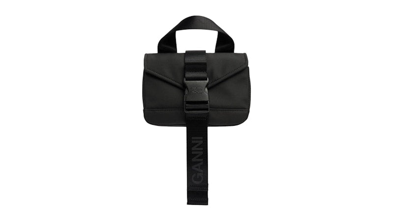 Ganni Mini Tech Satchel Bag Black