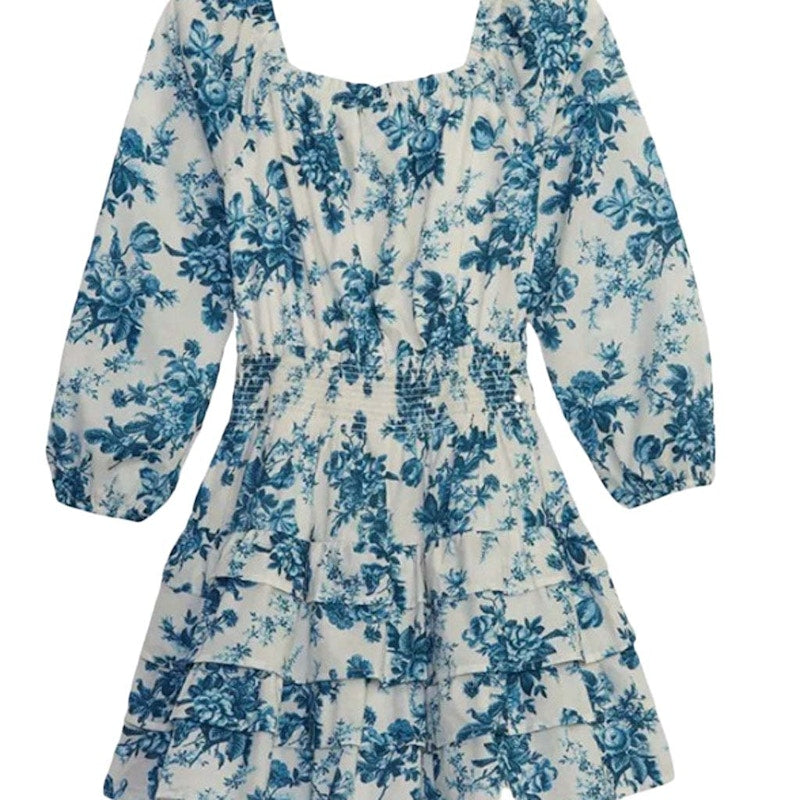 Gap x LoveShackFancy Floral Mini Dress White Blue Floral