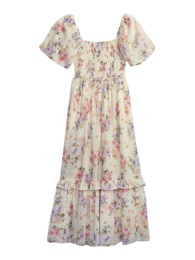Gap x LoveShackFancy Floral Puff Sleeve Maxi Dress Pink Multi Floral