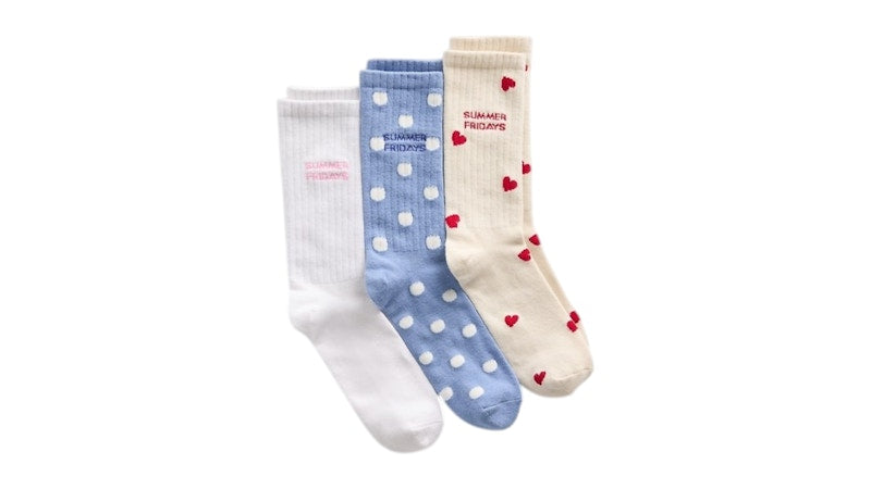 Gap x Summer Fridays Logo Crew Socks (3-Pack) Multi Color