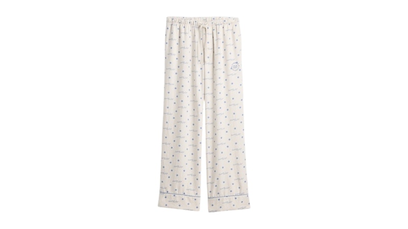 Gap x Summer Fridays Relaxed Flannel Dotted PJ Pants Ivory Beige Frost