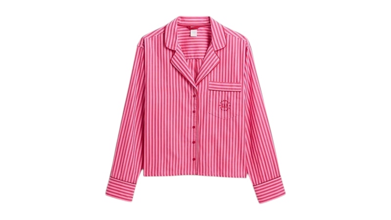 Gap x Summer Fridays Relaxed Poplin Stripe PJ Shirt Stripe Red Online Exclusive