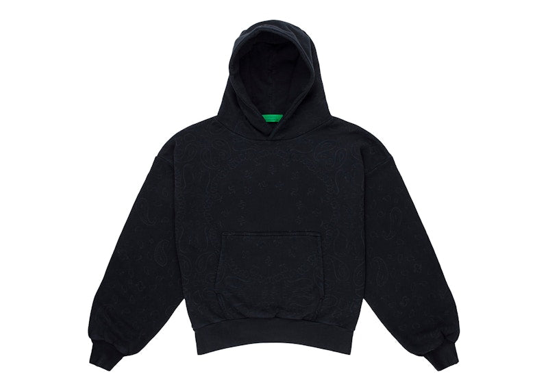 Garment Workshop Bandana Stonewashed Double Layer Hoodie Chaos Black