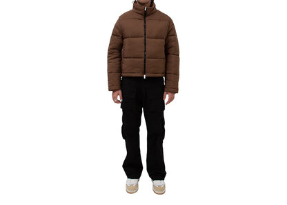 Garment Workshop Brown Boxy Puffer Jacket Mocha Brown