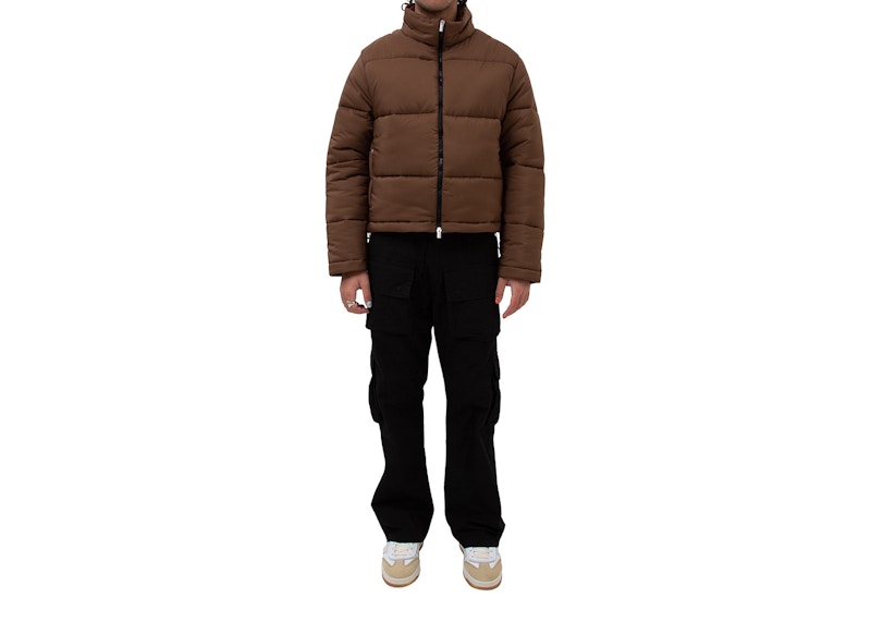 Garment Workshop Brown Boxy Puffer Jacket Mocha Brown