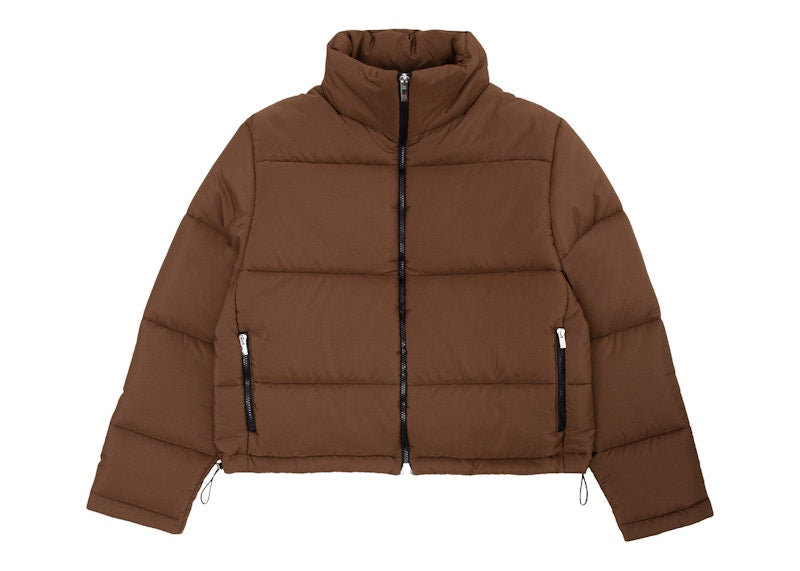 Garment Workshop Brown Boxy Puffer Jacket Mocha Brown
