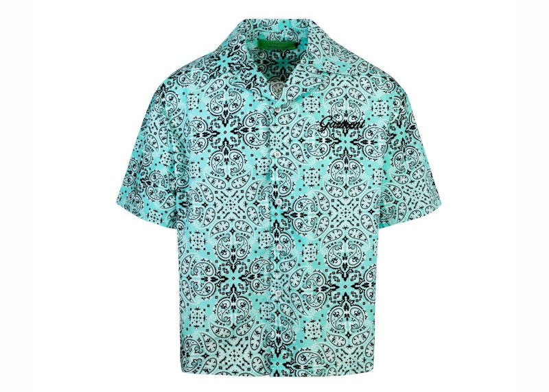 Garment Workshop Cotton Bandana Paisley Summer Shirt Viridian Green