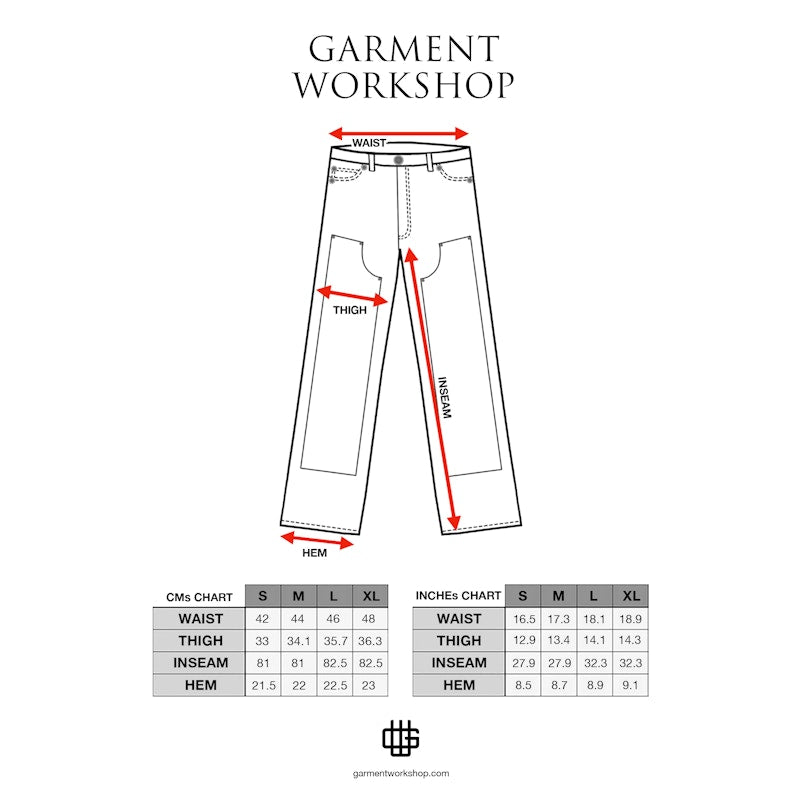 Garment Workshop Double-Knee Carpenter Jeans Washed Black