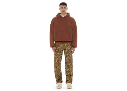 Garment Workshop Double Layer Embroidered Hoodie Mocha Brown