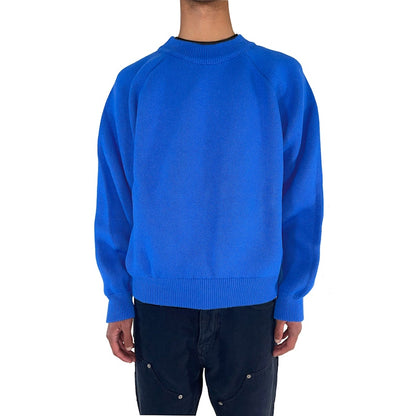 Garment Workshop Knitted Crewneck Sweater Blue Royal