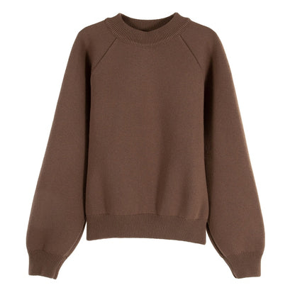 Garment Workshop Knitted Crewneck Sweater Mocha Brown