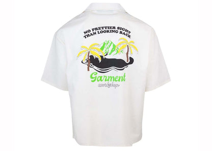 Garment Workshop Popeline Embroidered Bowling Shirt Heavy Cream