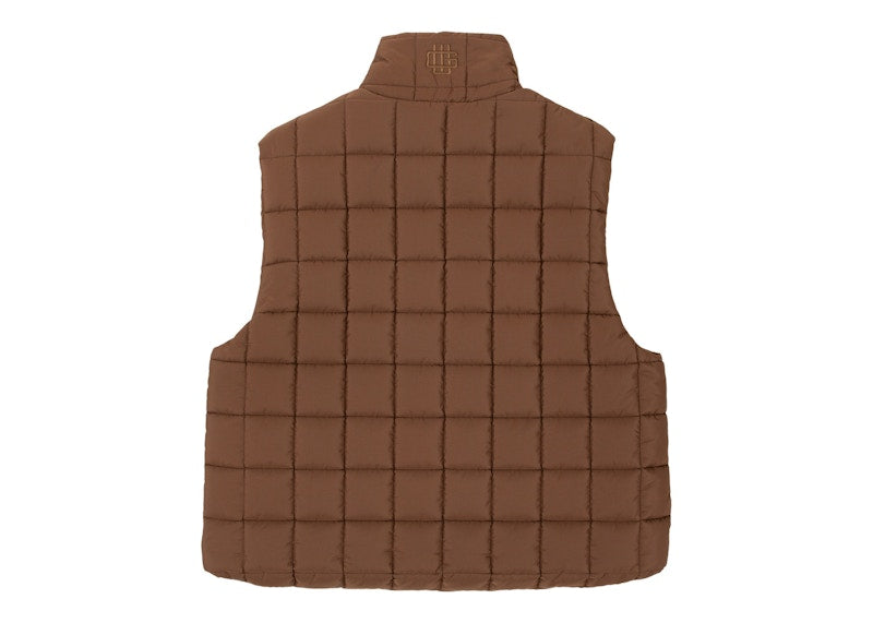 Garment Workshop Quilted Puffer Vest Mocha Brown
