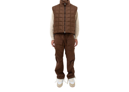 Garment Workshop Quilted Puffer Vest Mocha Brown