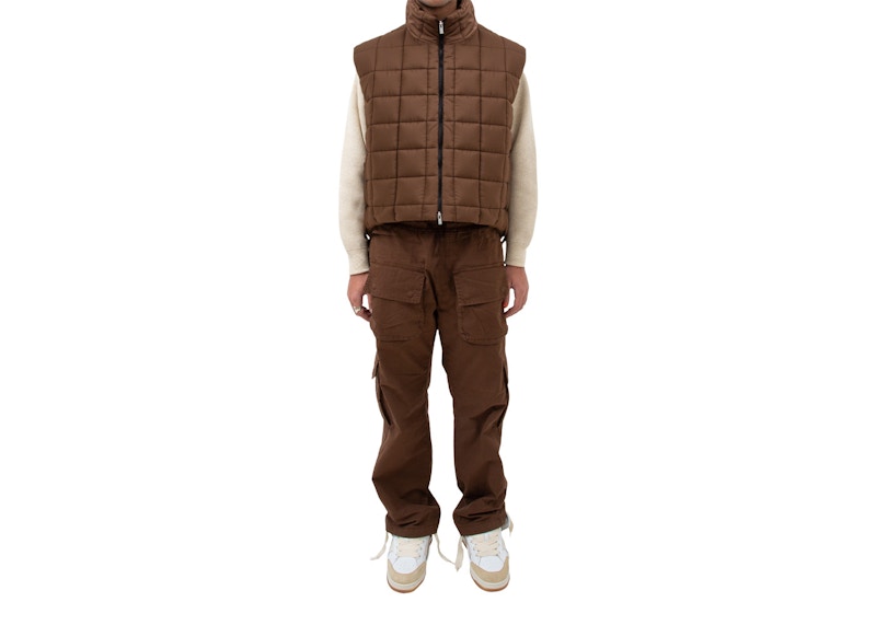 Garment Workshop Quilted Puffer Vest Mocha Brown