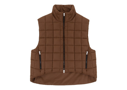 Garment Workshop Quilted Puffer Vest Mocha Brown