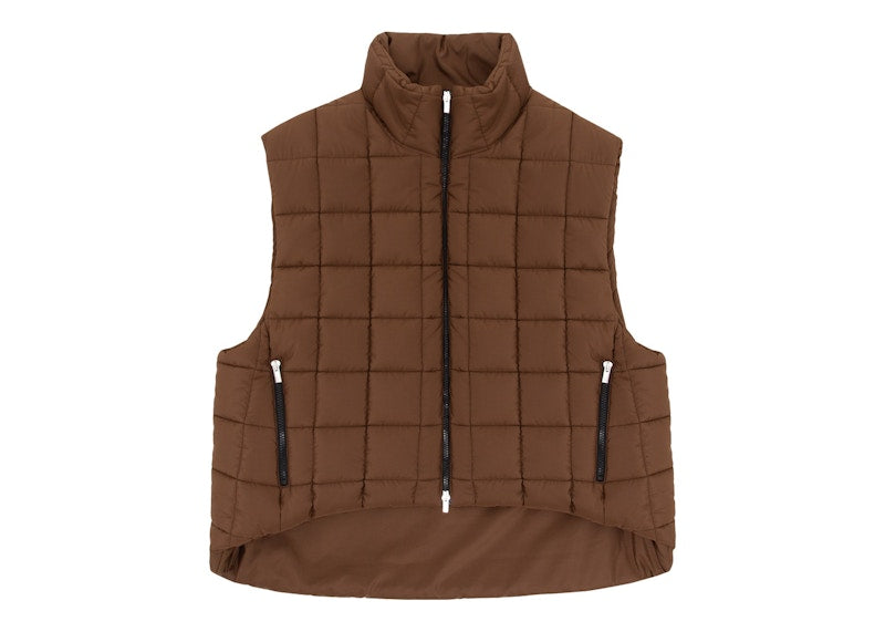 Garment Workshop Quilted Puffer Vest Mocha Brown