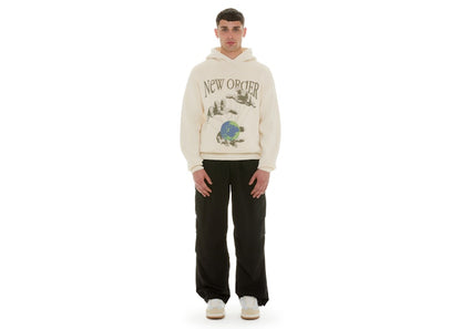 Garment Workshop Single Layer New Order Print Hoodie Heavy Cream