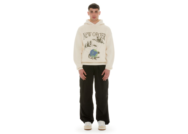 Garment Workshop Single Layer New Order Print Hoodie Heavy Cream