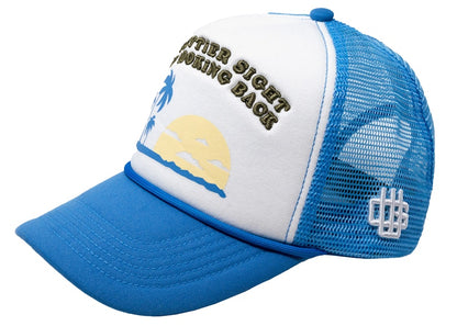 Garment Workshop Sun and Palm Trucker Hat Sky Blue/White