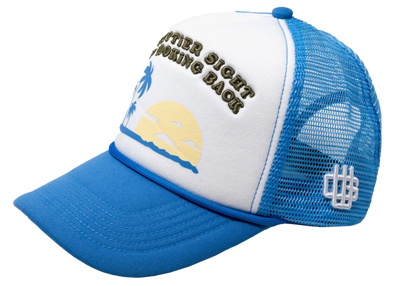 Garment Workshop Sun and Palm Trucker Hat Sky Blue/White